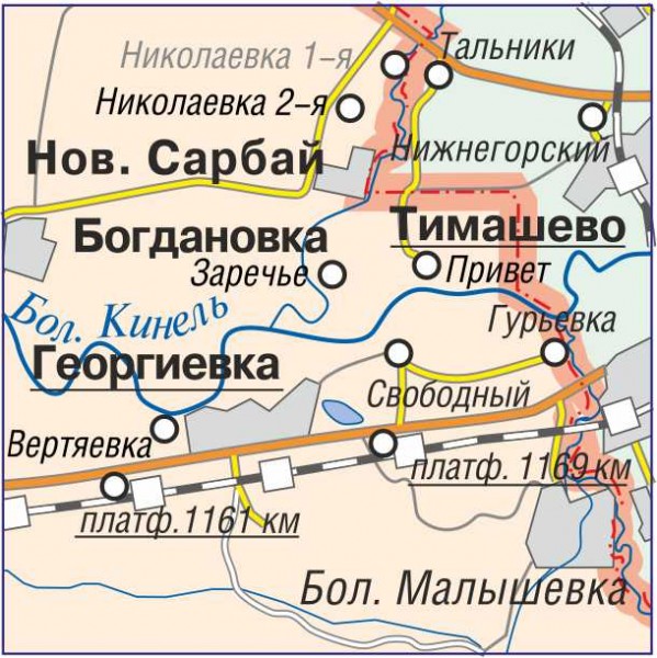 Настенная карта Самарской области 100х110 см г. Самара фото, цена, продажа, купить