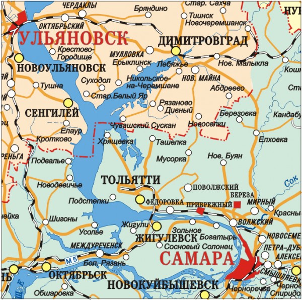 Карта на стену Поволжье - ПФО административная г. Самара фото, цена, продажа, купить