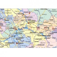 Карта России настенная политико-административная г. Самара фото, цена